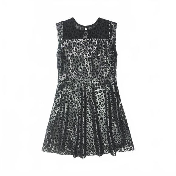 NEW APPAMAN kid's mara sleeveless mini dress in black leopard - Picture 1 of 3